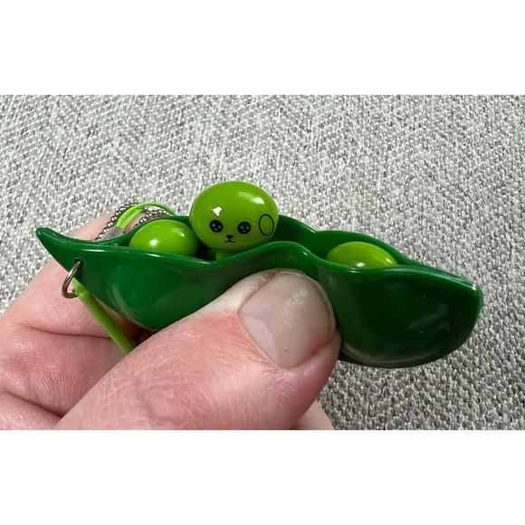Pea Poppers Keychain Bean Fidget Toy Soybean Phone Charm - Picture 2 of 4
